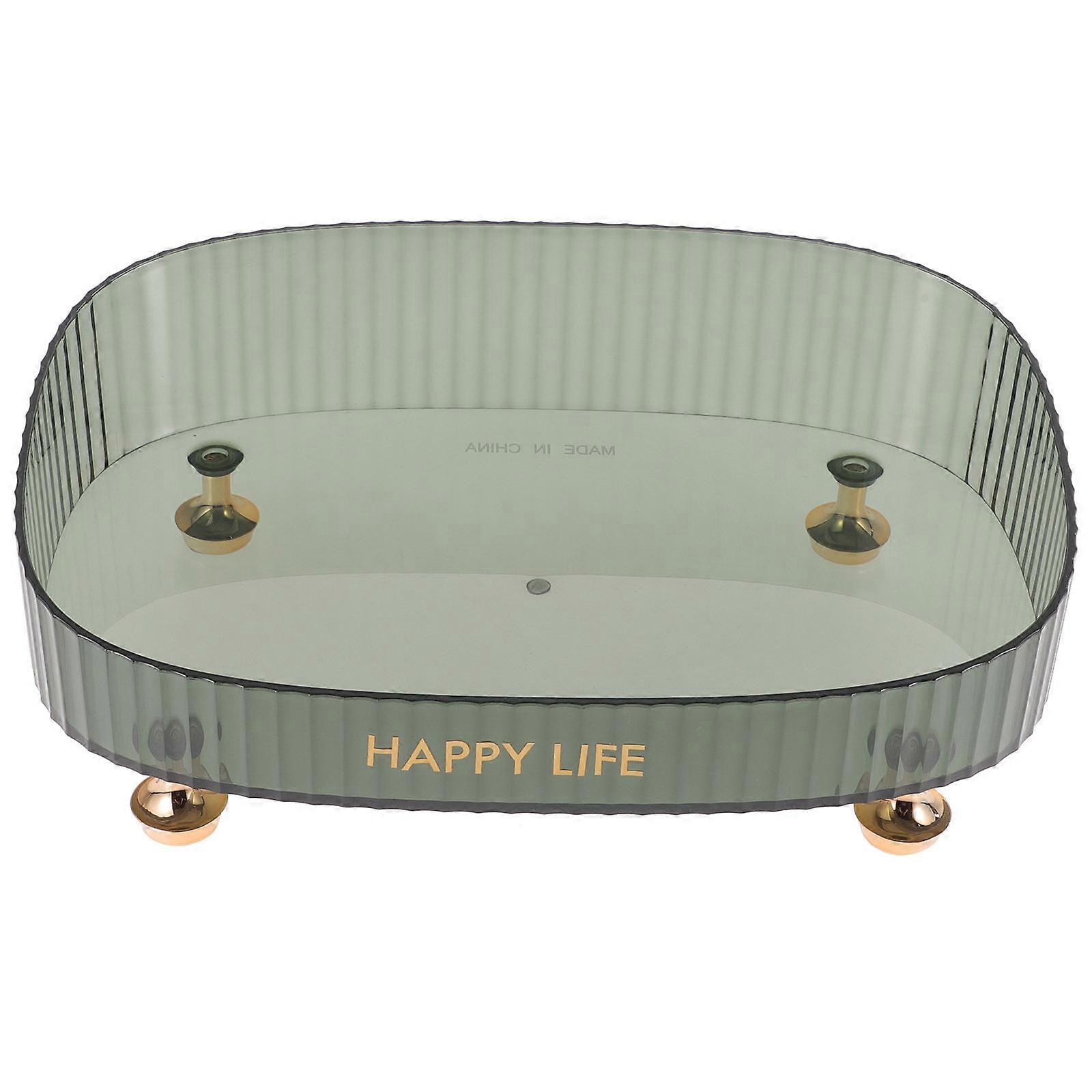 Green PET Storage Box for Makeup Brushes and Skin Care Products Delicate Beautiful and Fashionable