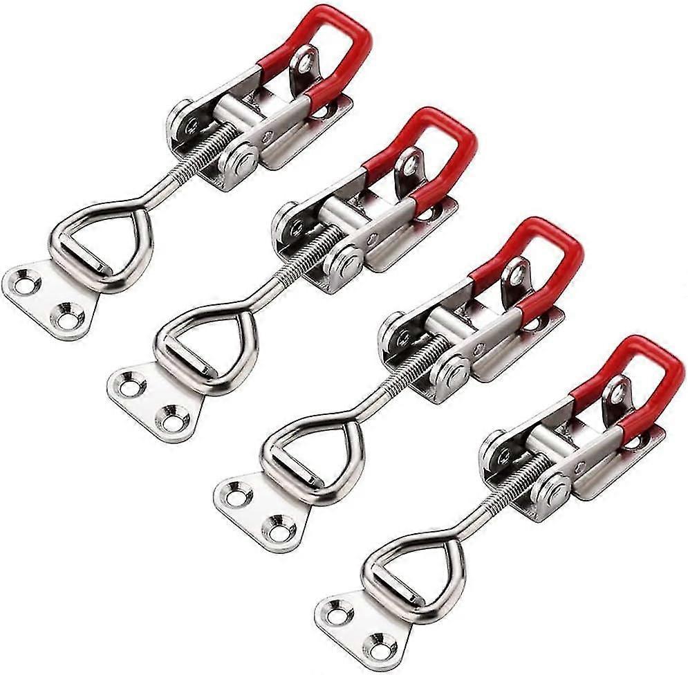 Adjustable Toggle Latches, GH-4001 Toggle Latch, Box Latch, Adjustable Toggle Clamp Lever Clasp, 4 Pieces Toggle Latches, Load Capacity Up to 180kg/4