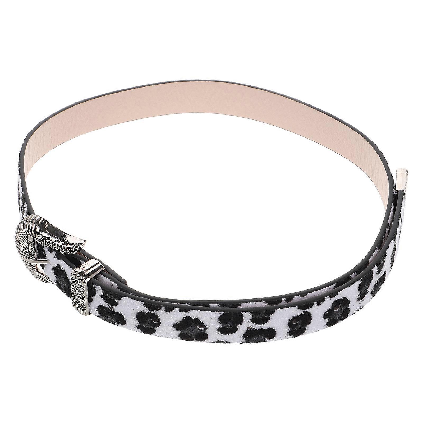 Vintage Leopard Print Adjustable Belt for Women with Western Buckle in Multi Color 1 Piece