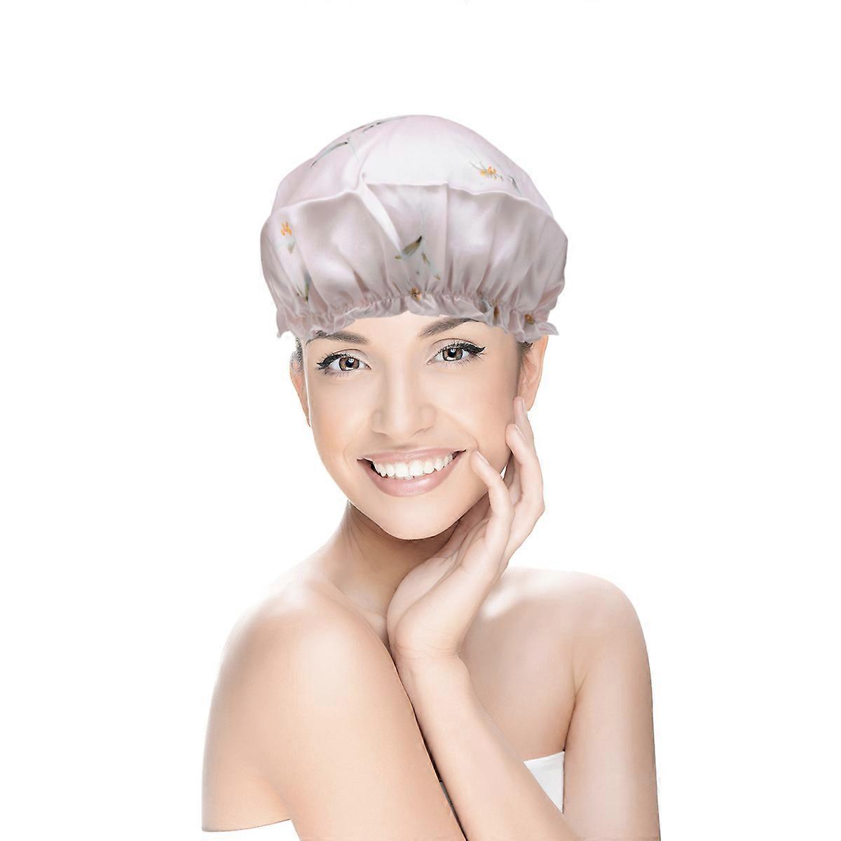 Shower Silk Printing Bath Cap for Shower Use One Piece
