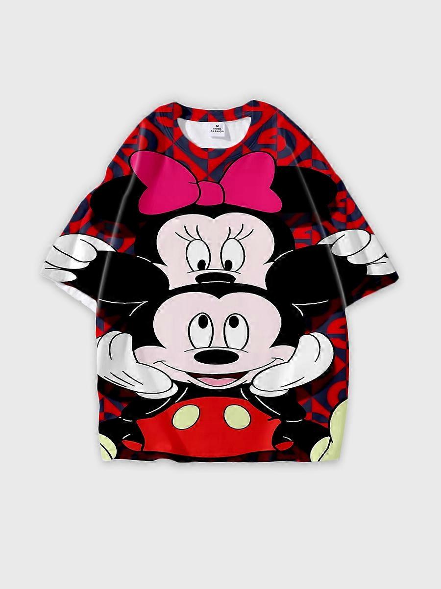 T-shirt round neck Cartoon Pattern loose short sleeve D1749