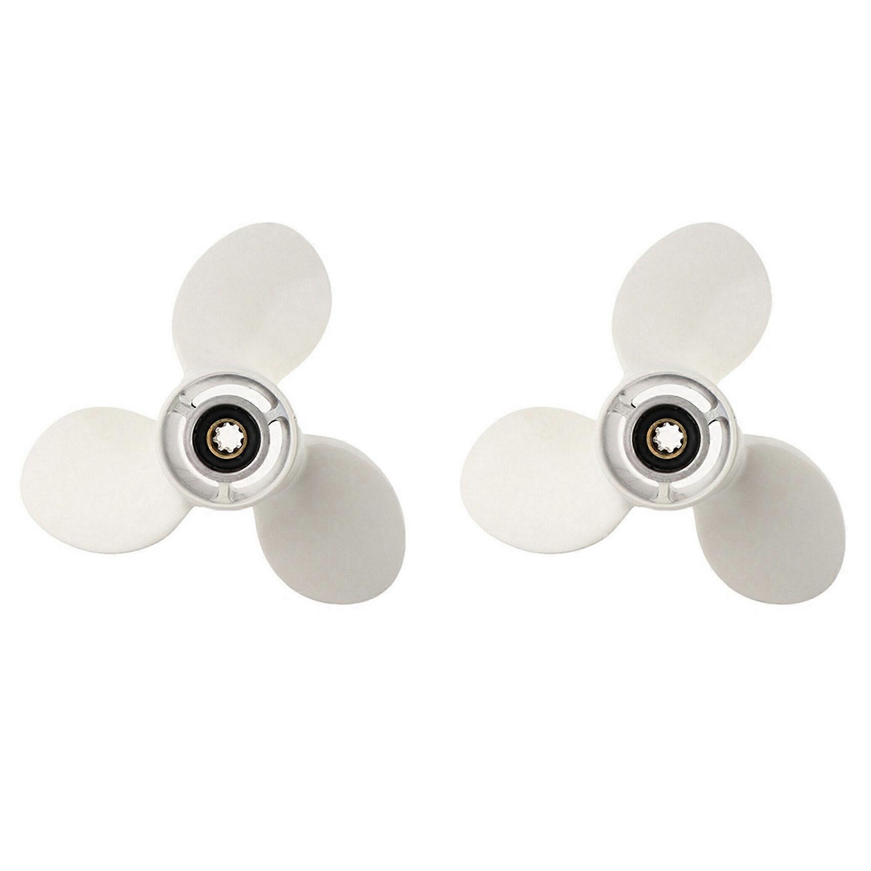 2X Propeller for 9.9Hp 15Hp 9 1/4 X10 Boat Aluminum Alloy Screw 3 Blade 8 Spline Marine Engine Part