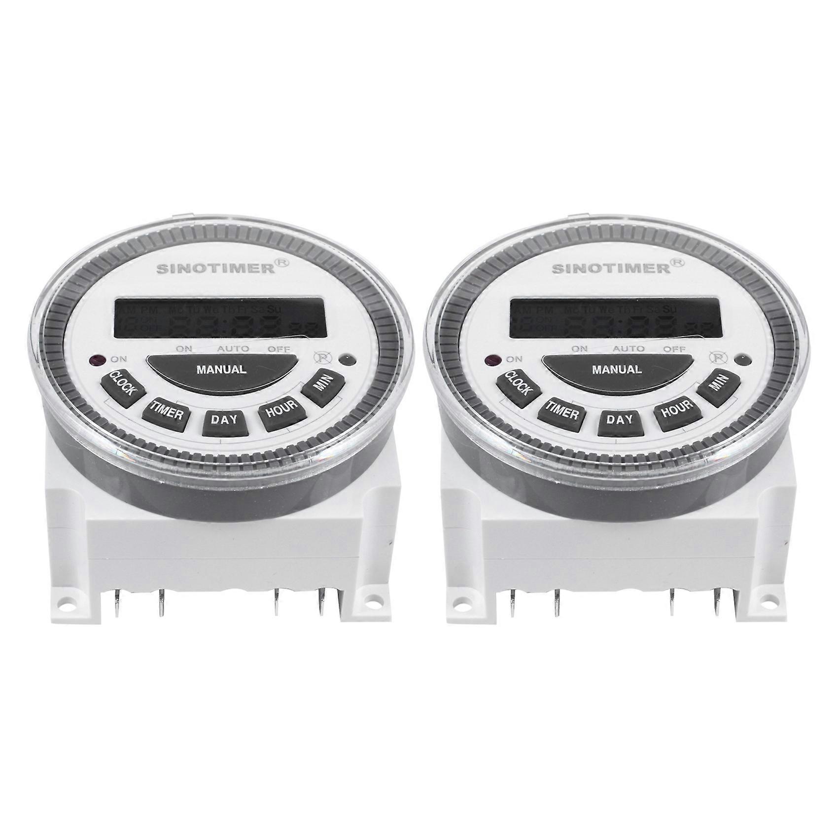 2X Tm-619H-2 230Vac Weekly Programmable Digital Timer Lighting Switch Output 220V Voltage