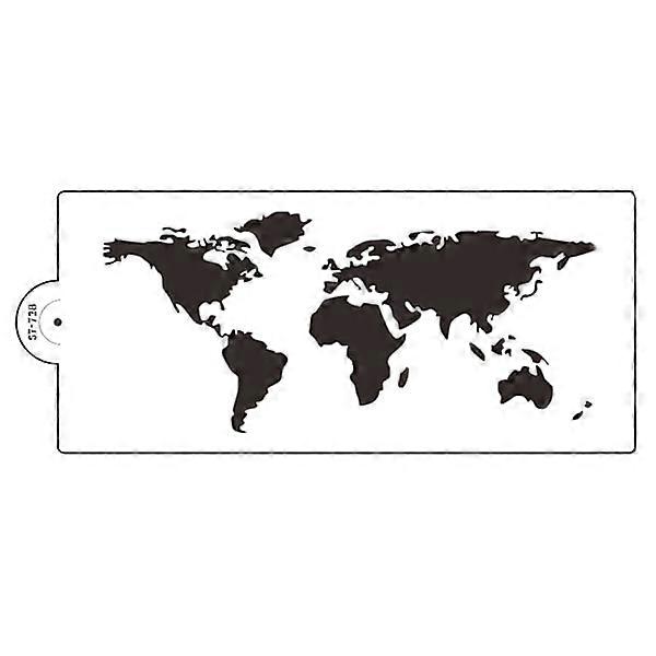 Cake stencil World map pattern pastries pet cakes fondant cutter for bakery 1