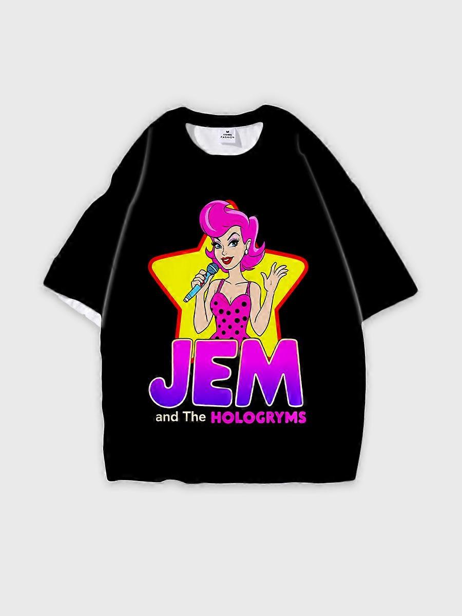 T-shirt round neck book Characters Pattern loose short sleeve E1200