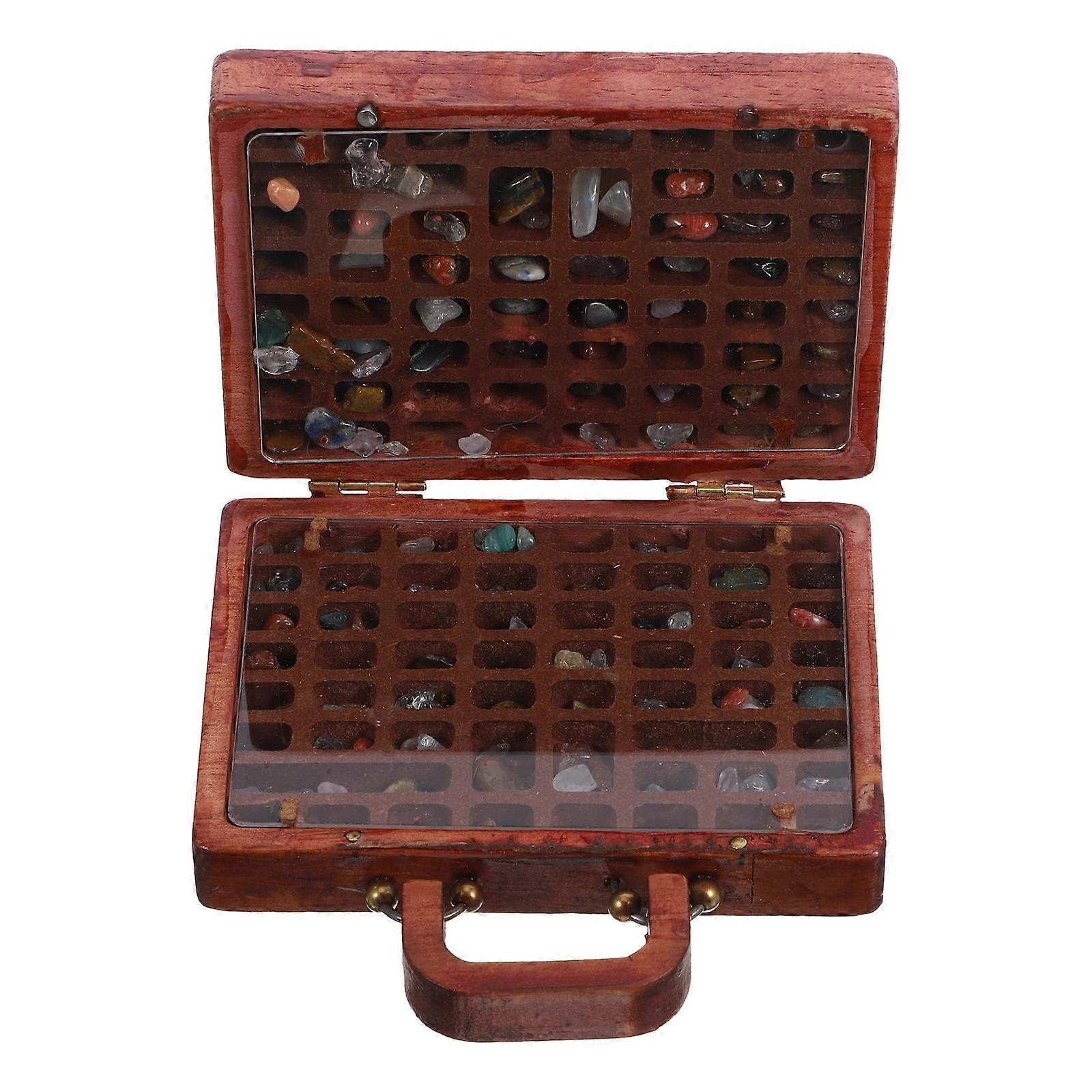 2pcs Rock Collection Display Case Stone Box for Collectibles and Crystals