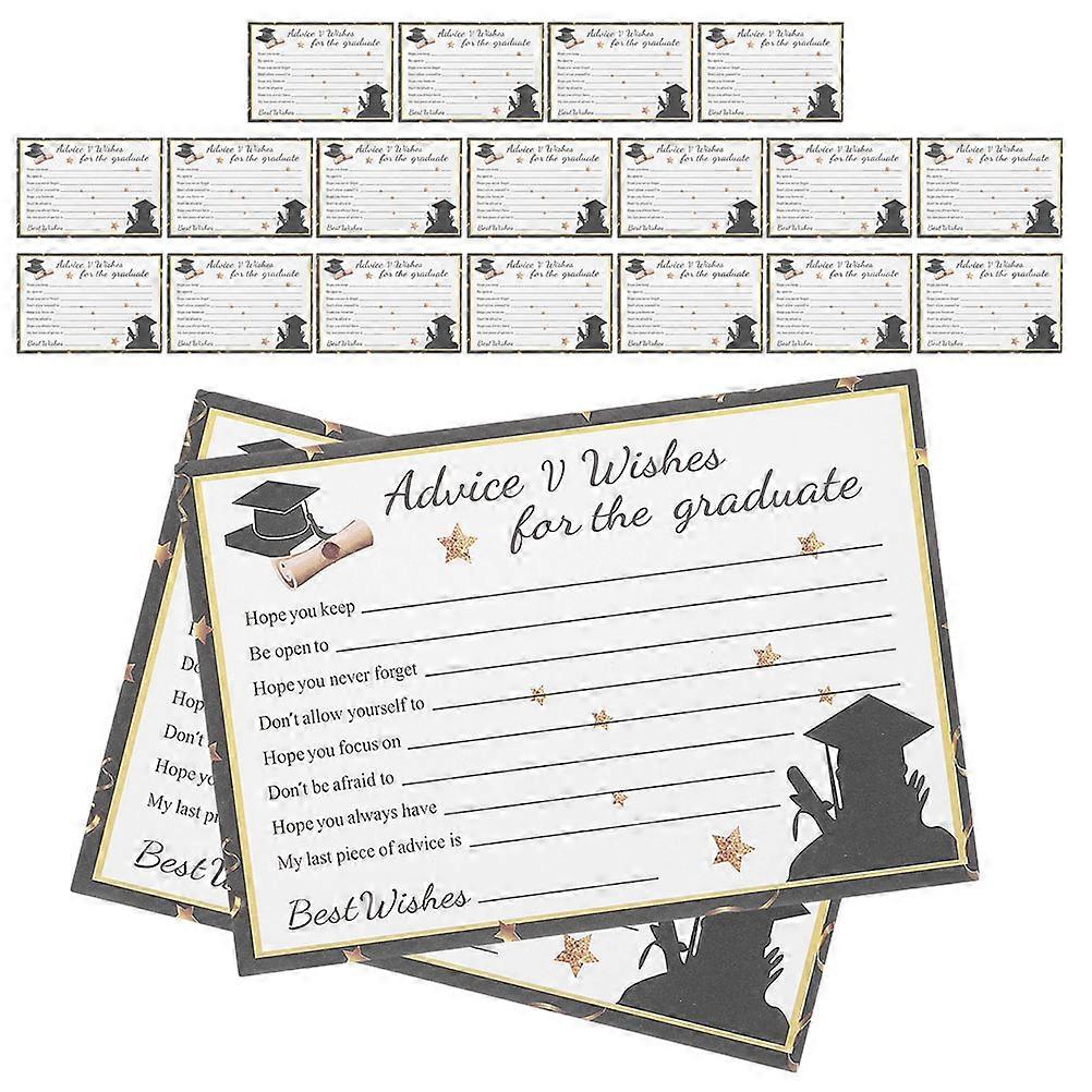 20Pcs Graduation Greeting Cards In Black Designed For High School Graduates To Write Wishes And Send Messages