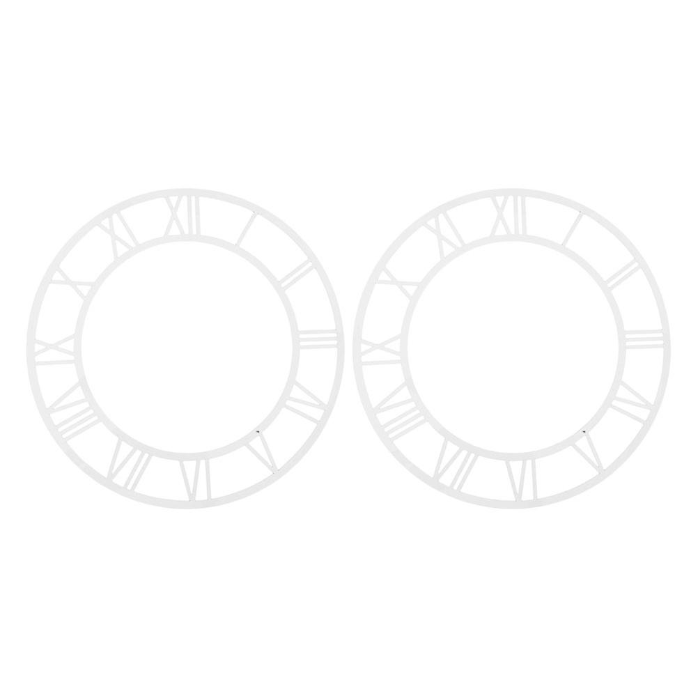2pcs Round Decorative Mirror Clock Dial with Roman Numerals   Wall Decor Replacement Sticker for Home Decoration