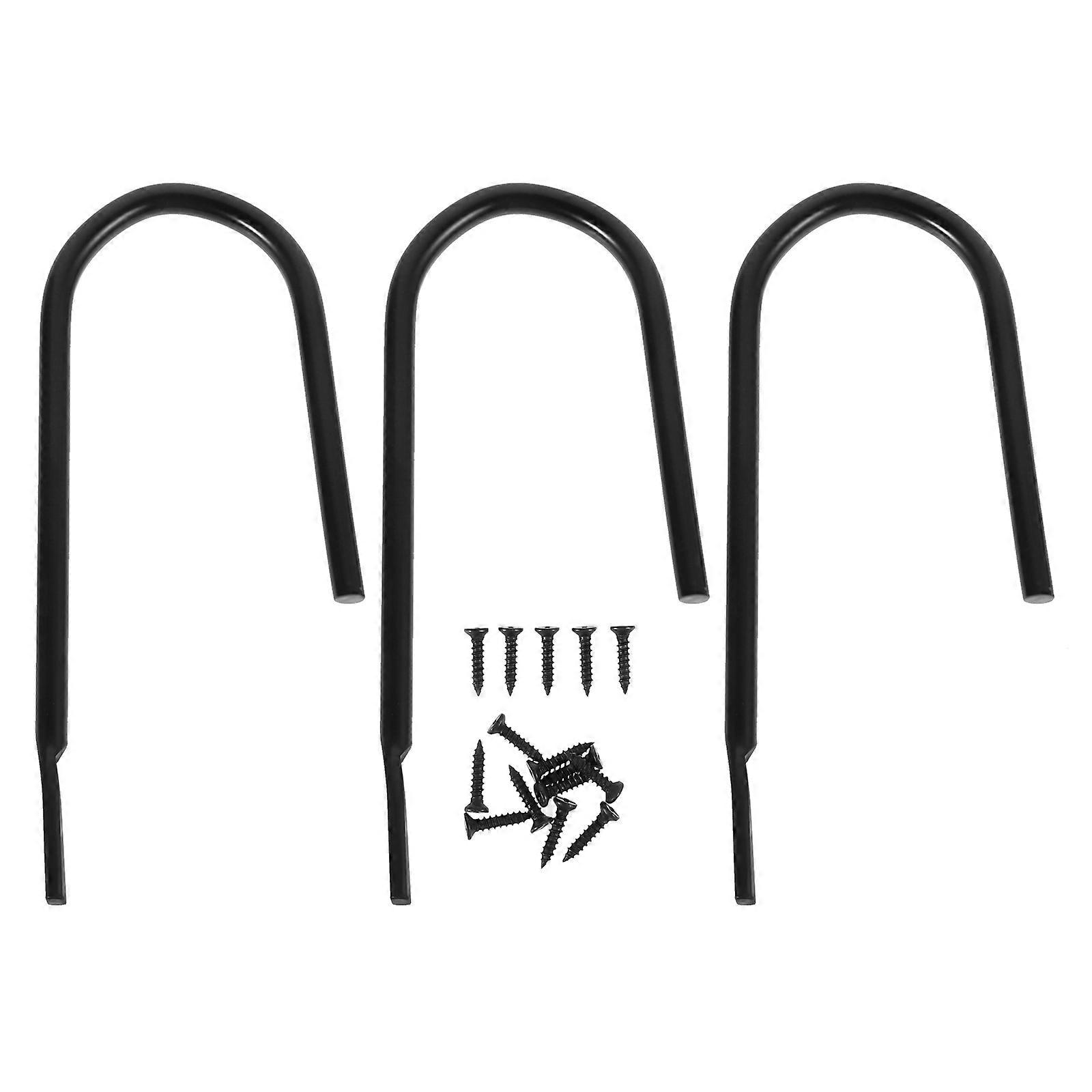 U-Shaped Curtain Hooks For Wall Accessories Space Saving Black Minimalist Design Home Decor 1Set