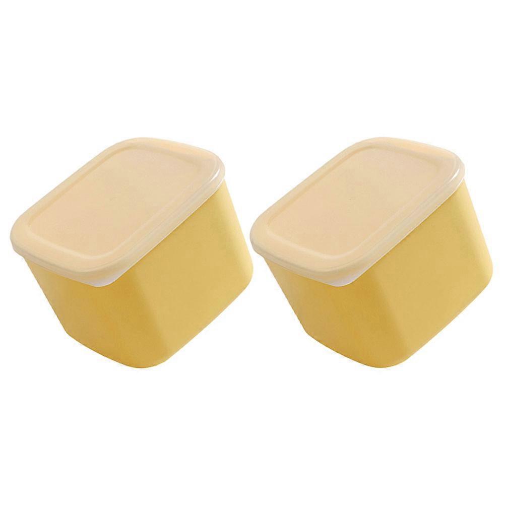 2Pcs Covered Cheese Storage Boxes Kitchen Fruit Containers Multi Function Cheese Cases