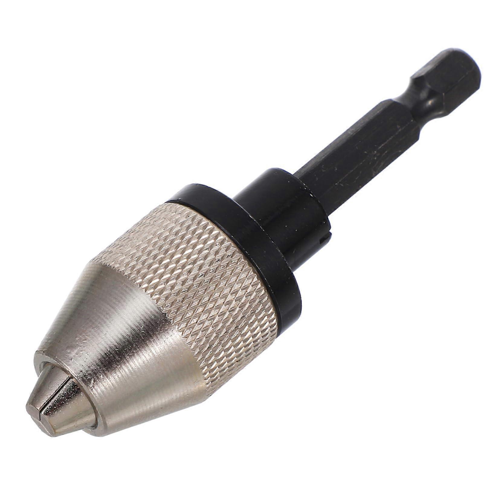 Chuck with Hex Handle Mini Drill Adapter 0.3-6.5mm Carbon Steel Hex and Round Shank Drill Converter Accessories
