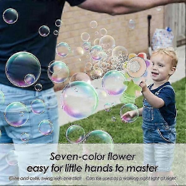 Sunflower Bubble Machine with Light, Electric Automatic Bubble Machine Yellow