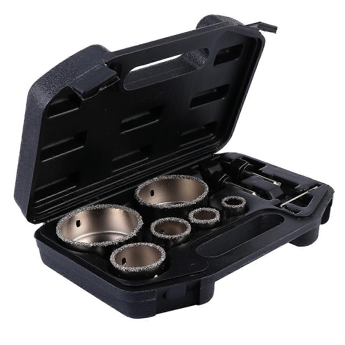 Ceramic Tile Hole Opener 1 Set Professional Use Black Hard Alloy Easy Installation 9 Pcs