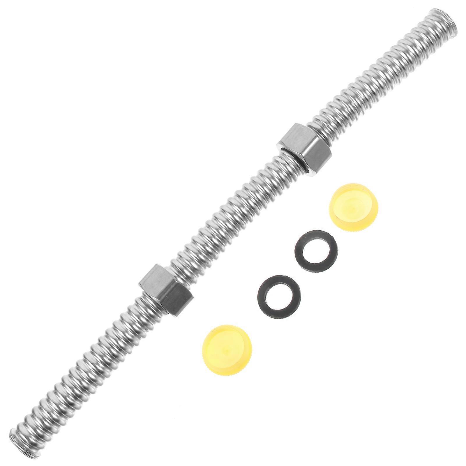 2PCS Stainless Steel Hose Special Water Heater Hose 4 Points Inlet Water Inlet Hose Double ended Cold and Hot Inlet Water Hose for Home Use (30CM