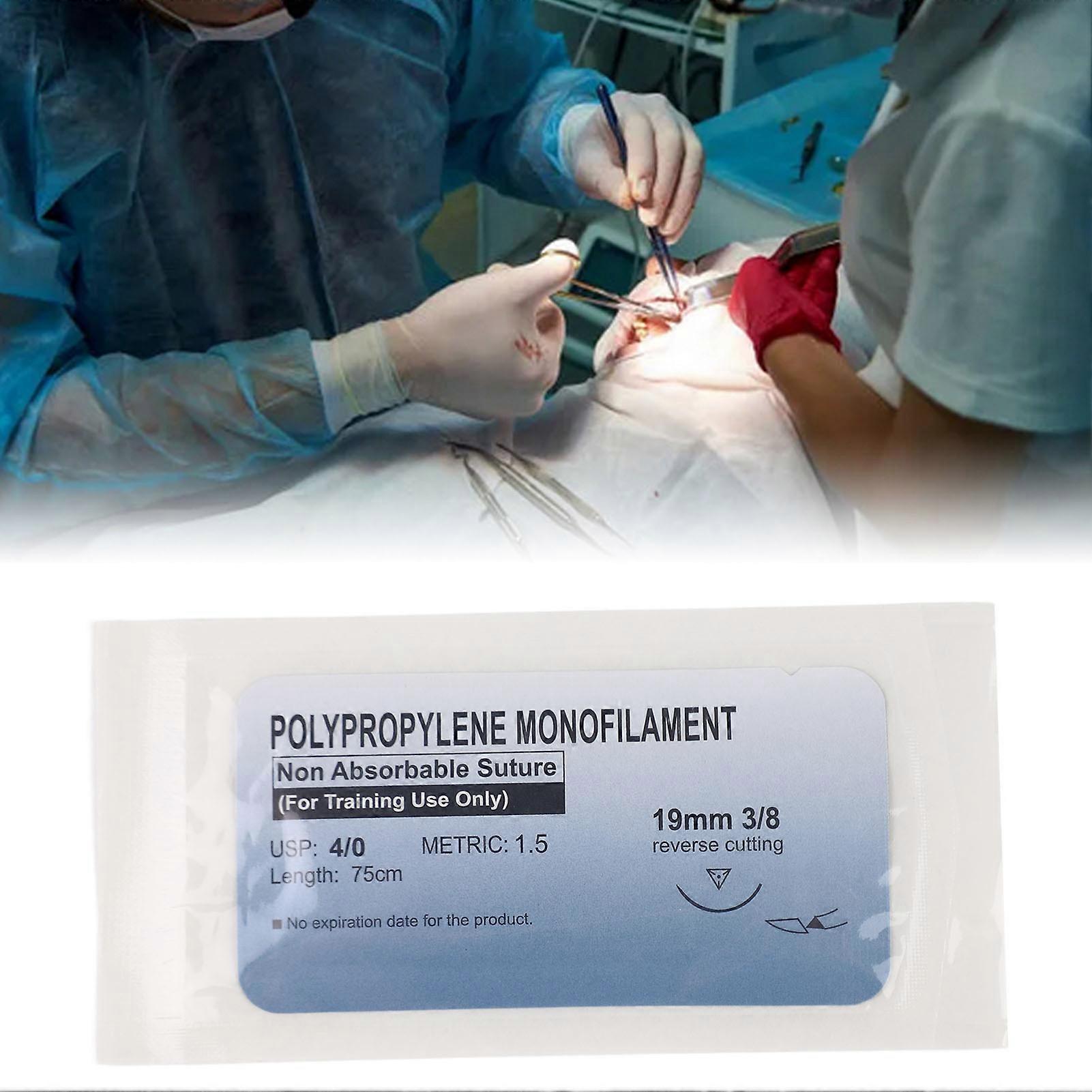 12pcs Suture Practice Thread Individual Package Polypropylene Wound Closure Suturing Thread Training Set 4/0 