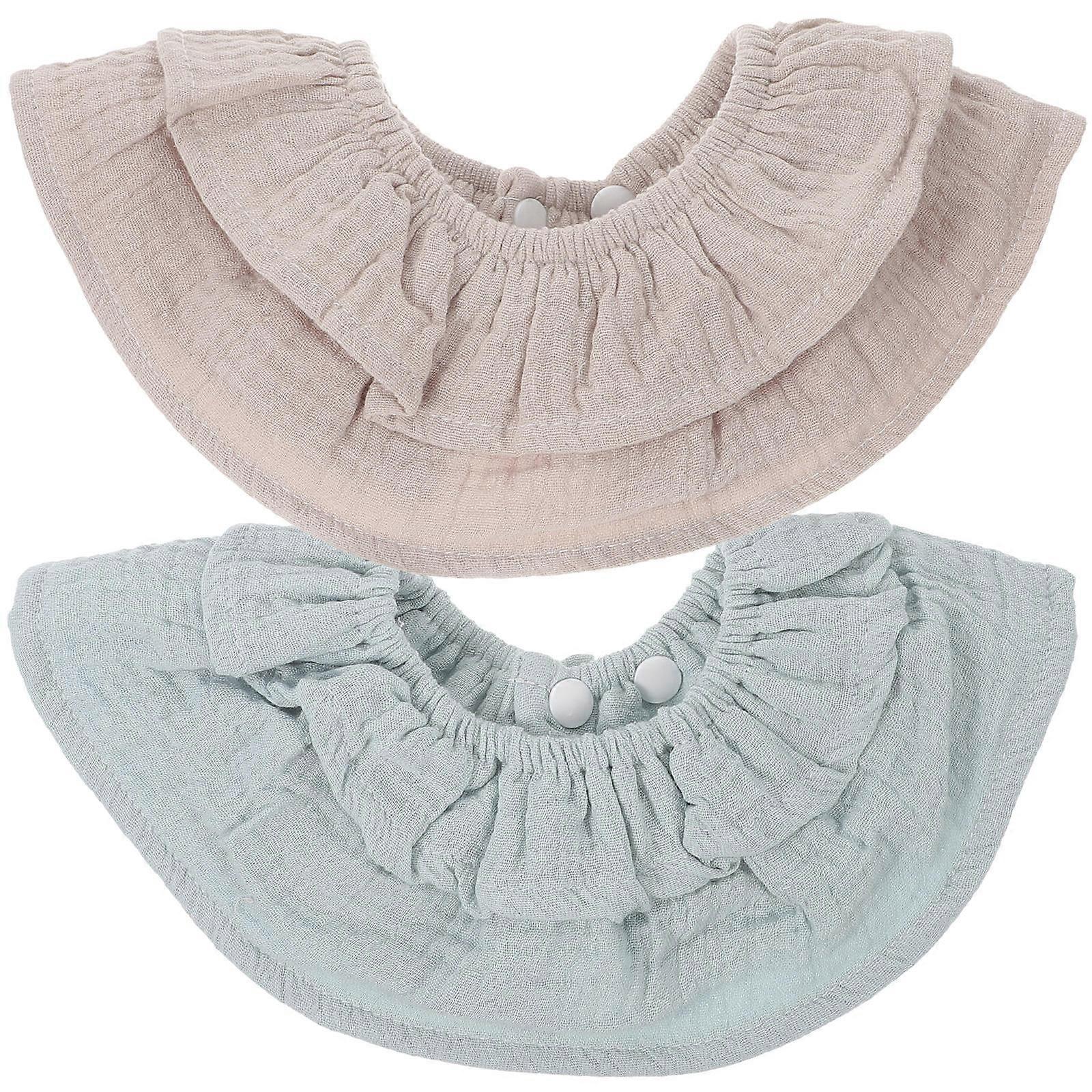 2 Pcs Absorbent Cotton Bibs for Boys – Washable, Comfortable, Skin Friendly Teething & Weaning Essential Gray