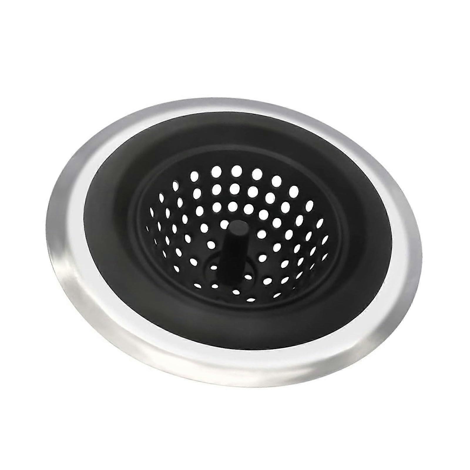 Kitchen Rubber Sink Filter Anti-Clogging Black Universal Fit