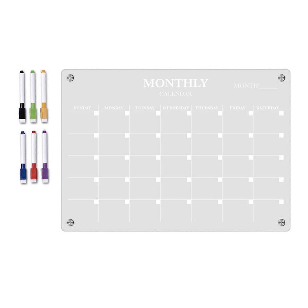 A4 Size Monthly Plan Message Board Transparent Acrylic Refrigerator Magnet Note Board