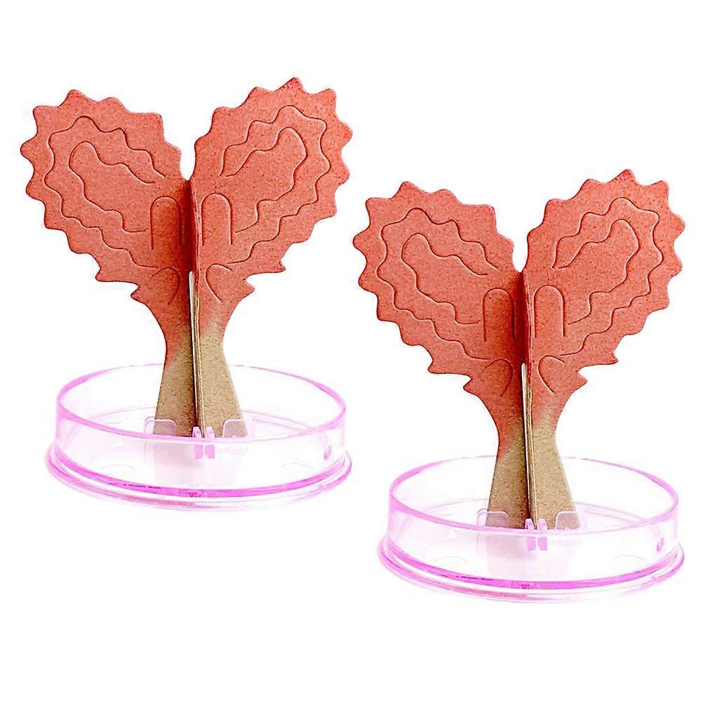 Crystal Growing Heart Tree 2 Sets DIY Decoration For Couples 11x9.8cm Pink Blooming Paper Tree