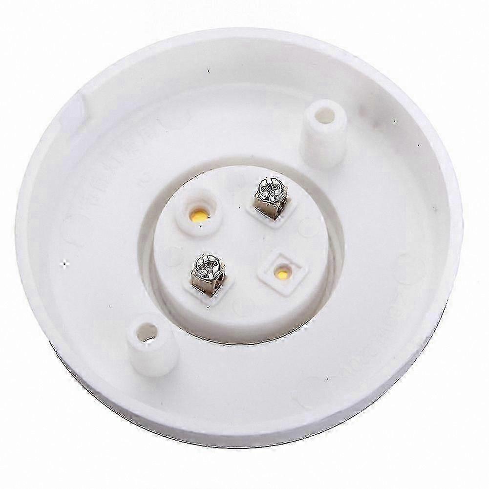 White E27 Light Bulb Socket with Round Plastic Base Holder for Lamps