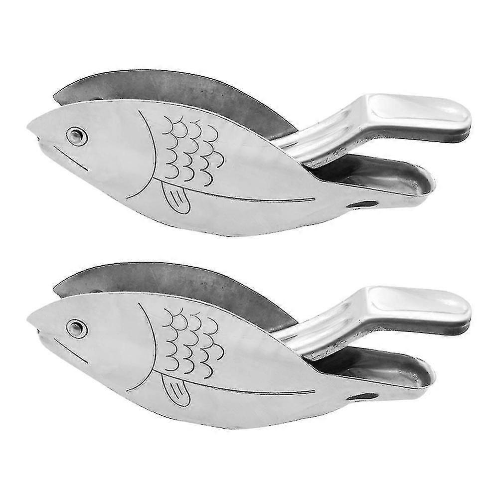 2 pcs Fish Shape Manual Juicer Lemon Squeezer Stainless Steel
