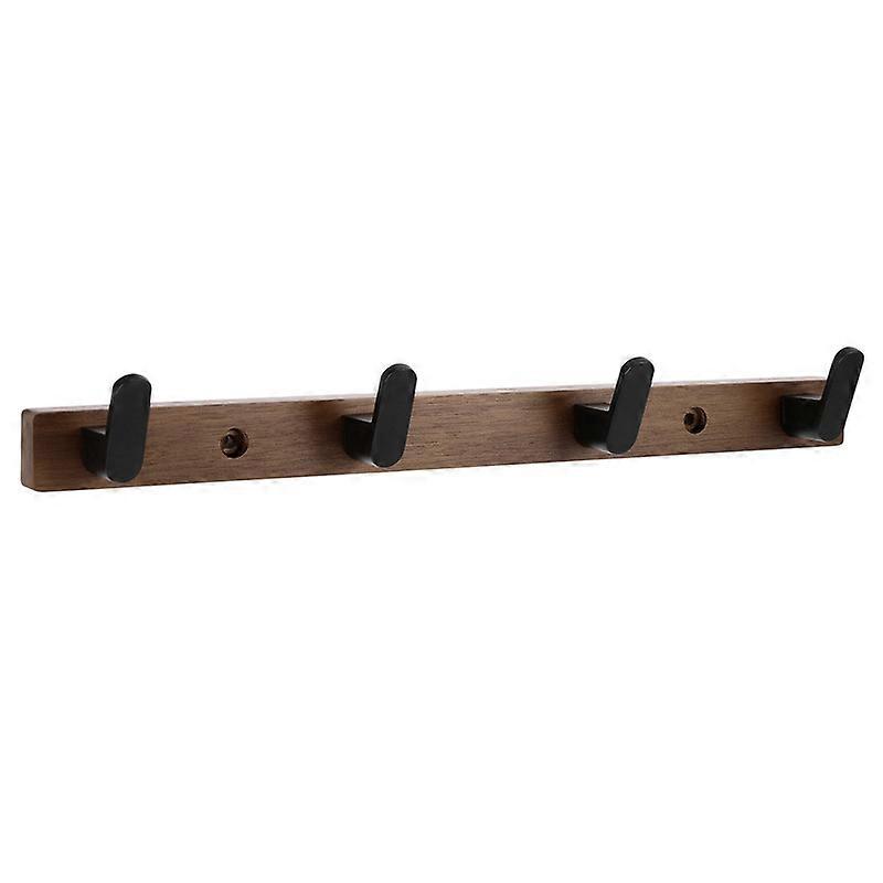 Wall-mounted Solid Wood Hooks (Walnut 4 Hooks)