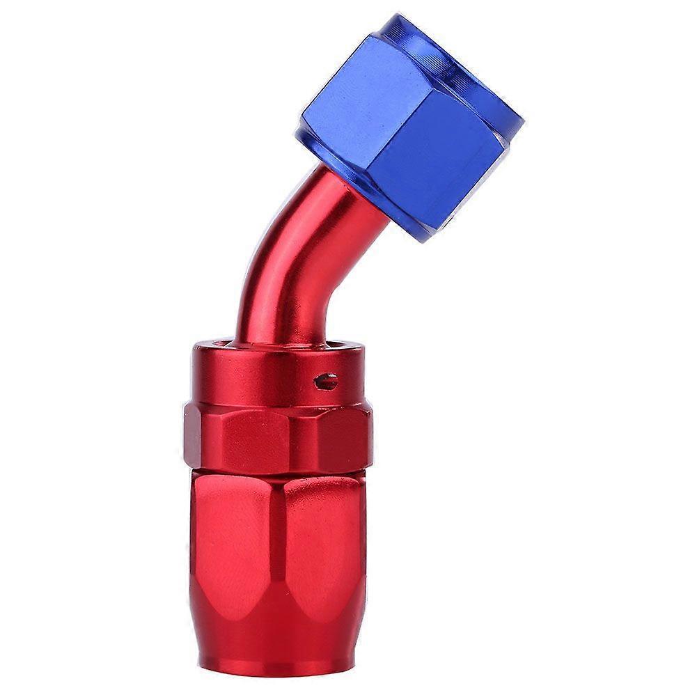 AN8 Fuel Line Hose End Swivel Fitting Oil Cooler Adapter Blue and Red Color Anodized 45