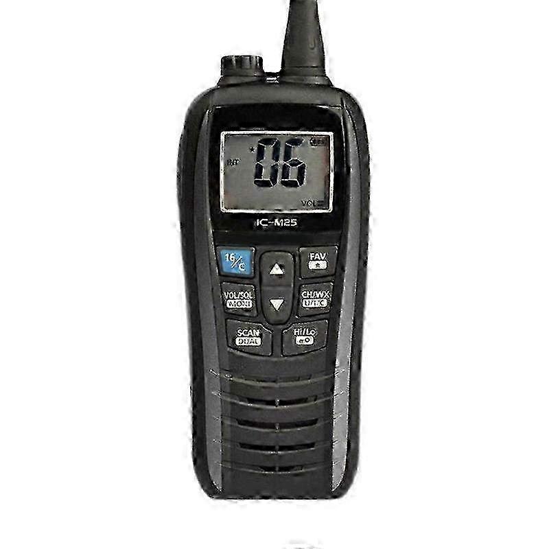 IC-M25 VHF Marine Radio Waterproof Transceiver with Floating Feature for Boats and Ships, Black Edition