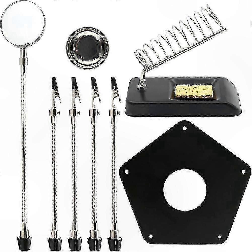 PCB Soldering Stand with Flexible Arms and Metal Base for Electronics Projects