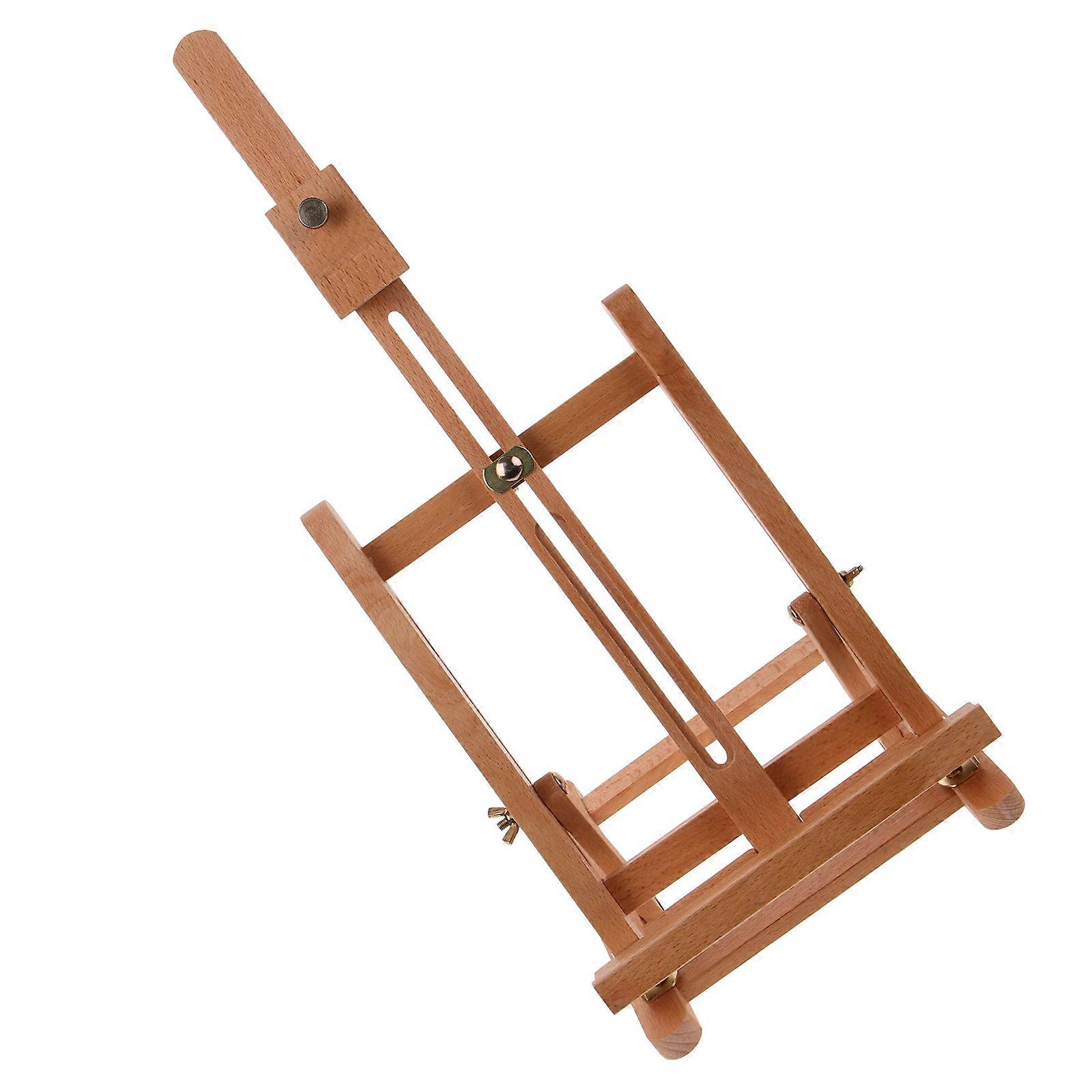 Wood Easel Stand for Painting and Drawing with Khaki Color and Wood Metal Materials 12.5 Inches