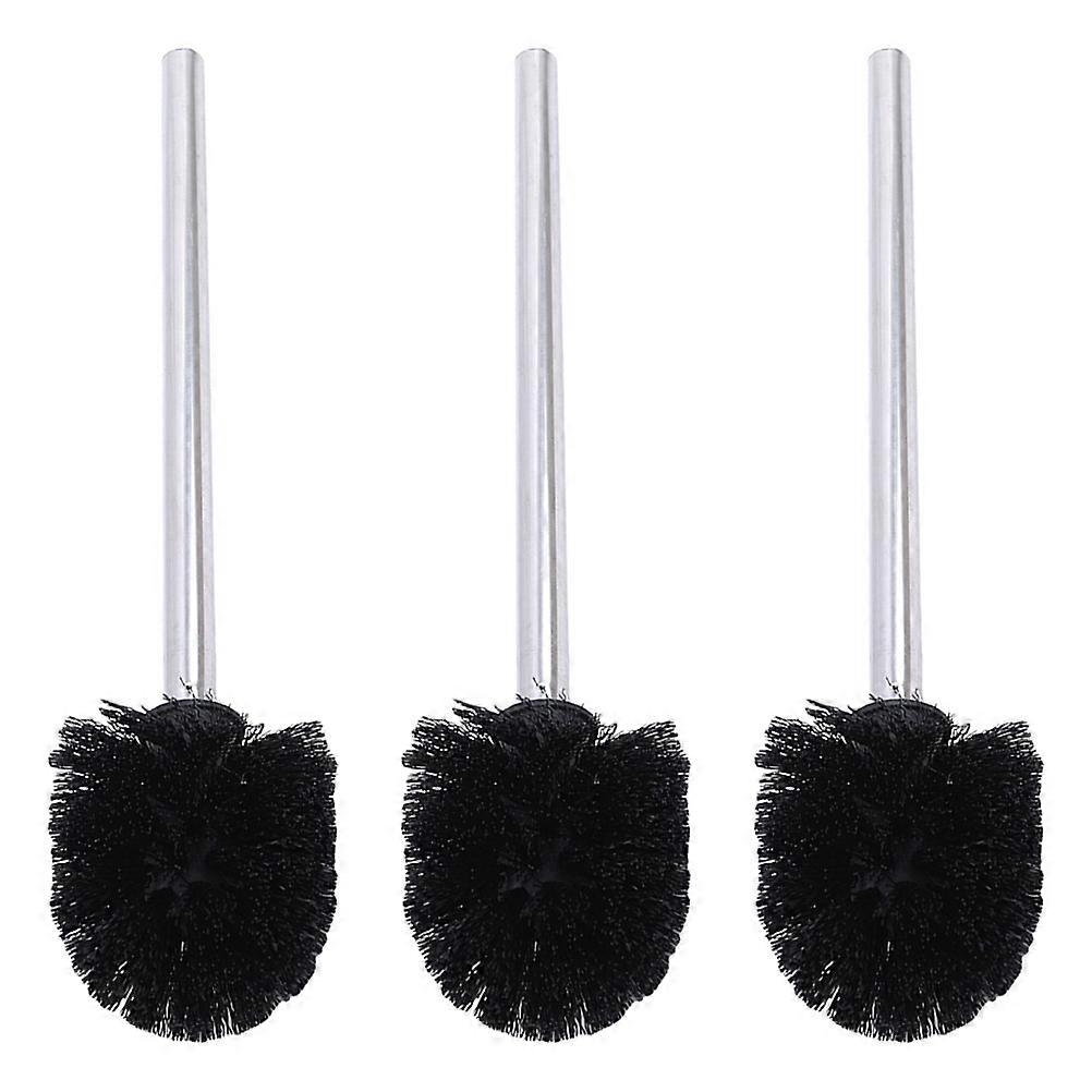 Plastic Replacement Heads For Toilet Bowl Practical Design Black 9x9cm Replacement 3Pcs