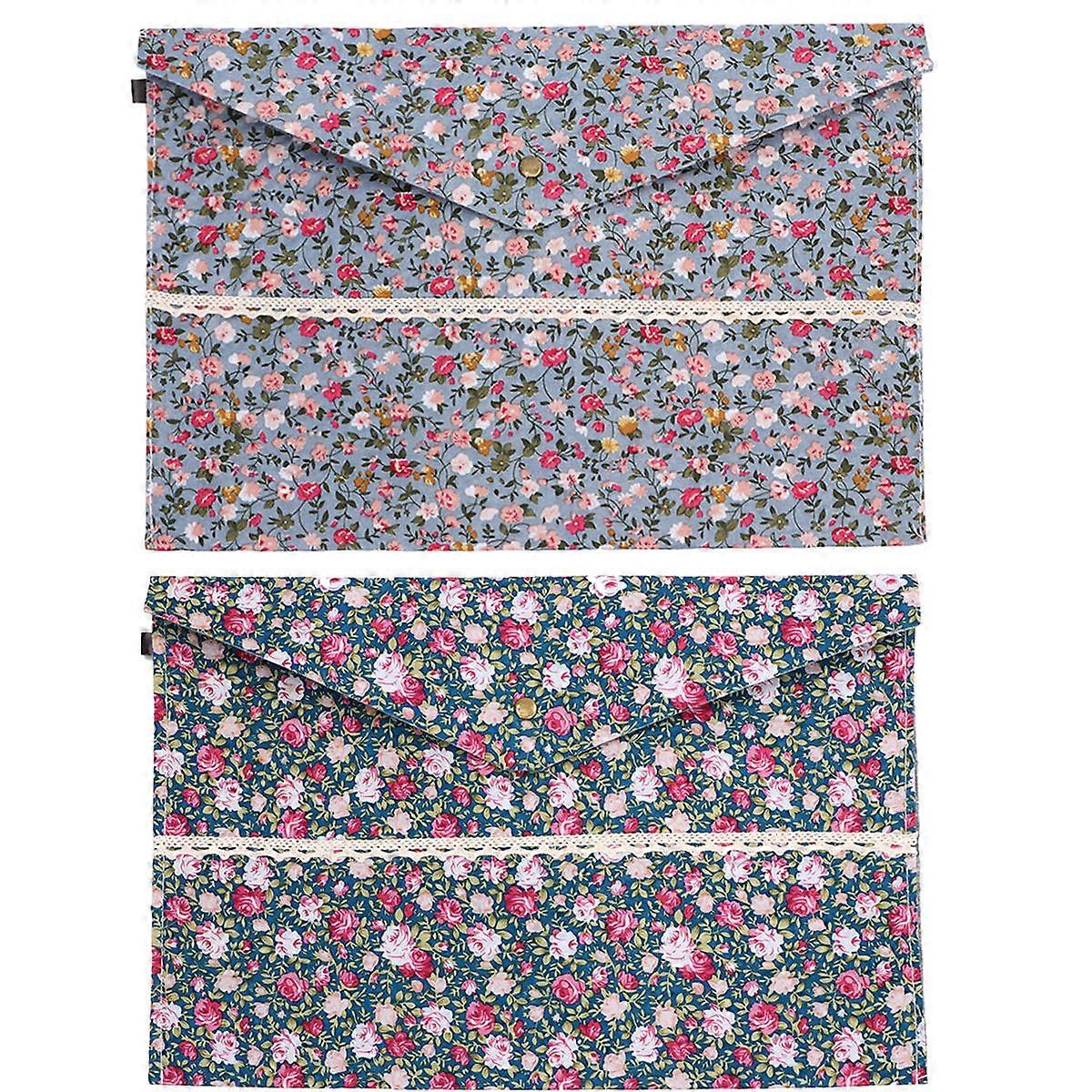Colorful Floral A4 Size Document Storage Folder Organizer Perfect For Office Business 4Pcs Set