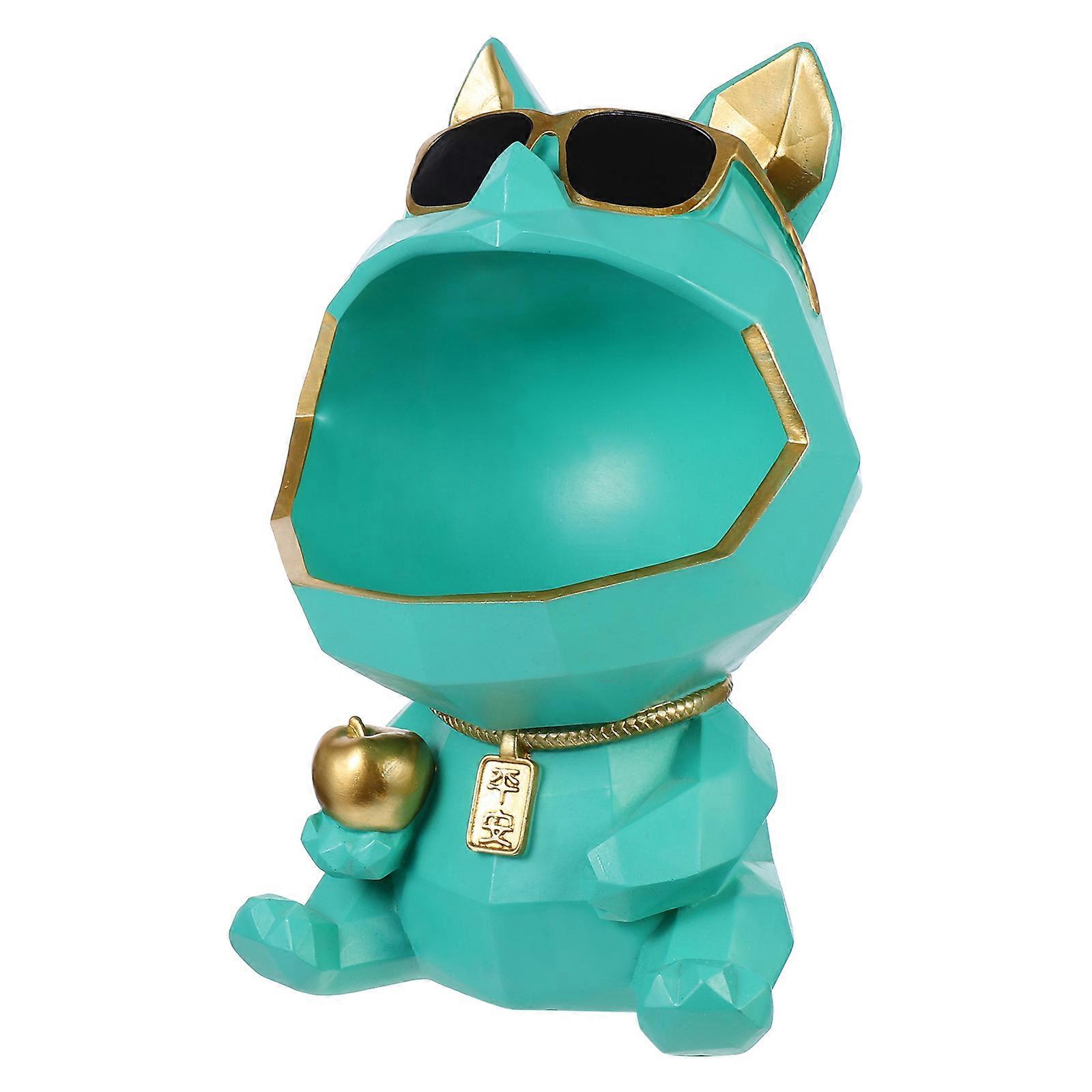 Dog Shaped Home Decoration Storage For Entrance Area In Green Suitable For Coffee Shop Study 1Pack