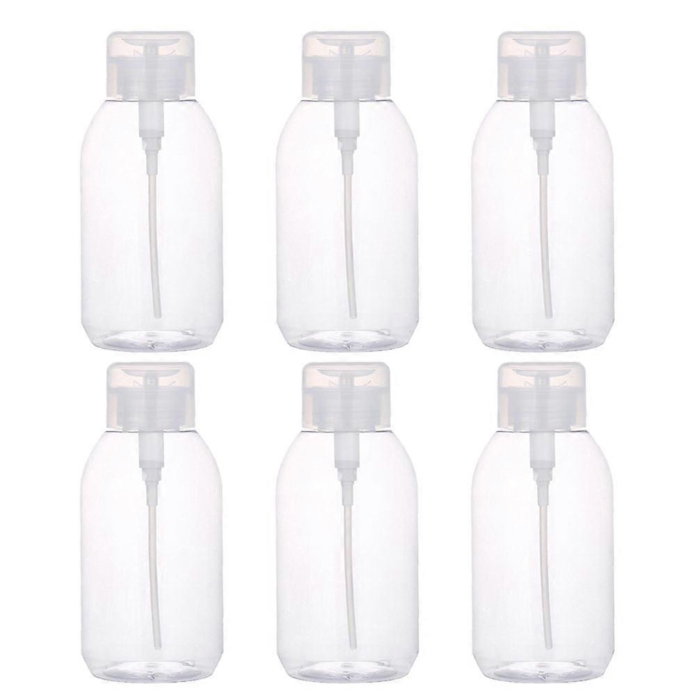 Pump Dispenser Bottle 200ml For Friends In Daily Use Transparent Sturdy Easy To Press 6Pcs