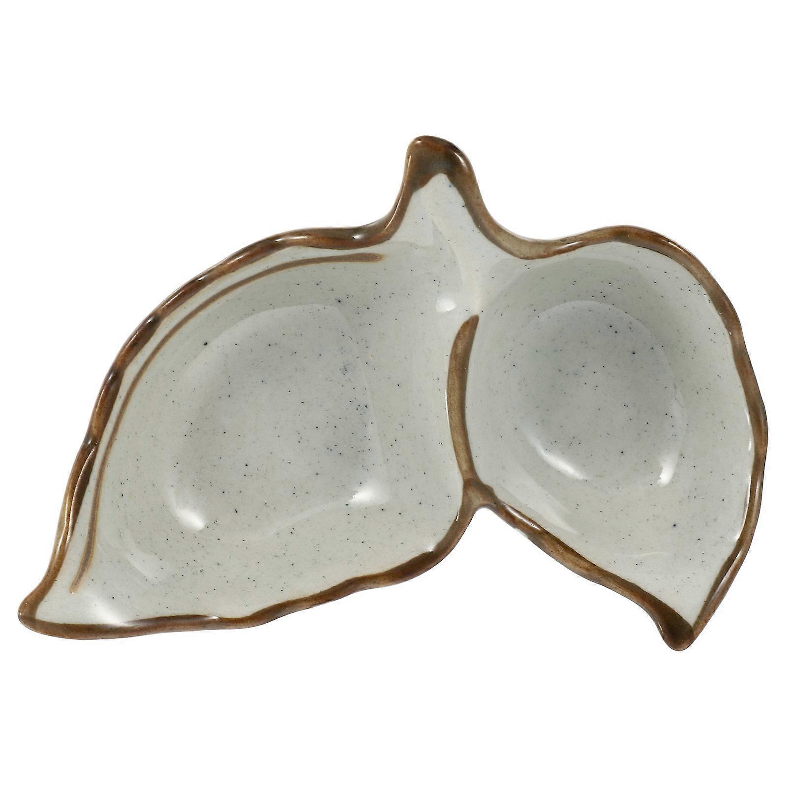 Dipping Sauce Holder Ceramic Saucer For Home Use Light Grey Multi-Purpose 1Set