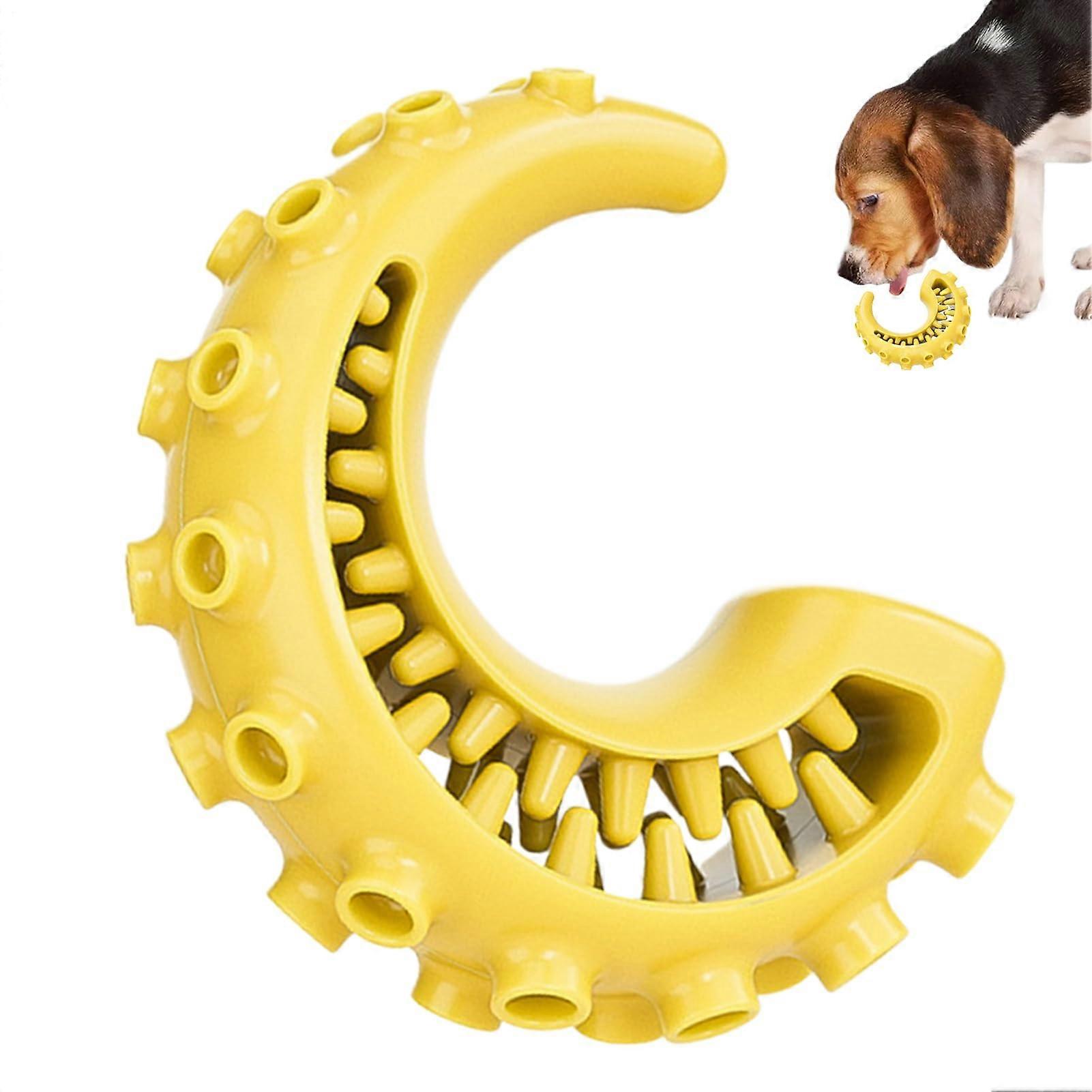 Octopus Arms Dog Toy for Strong Chewers, Fillable Snack Dental Cleaning Item, Yellow