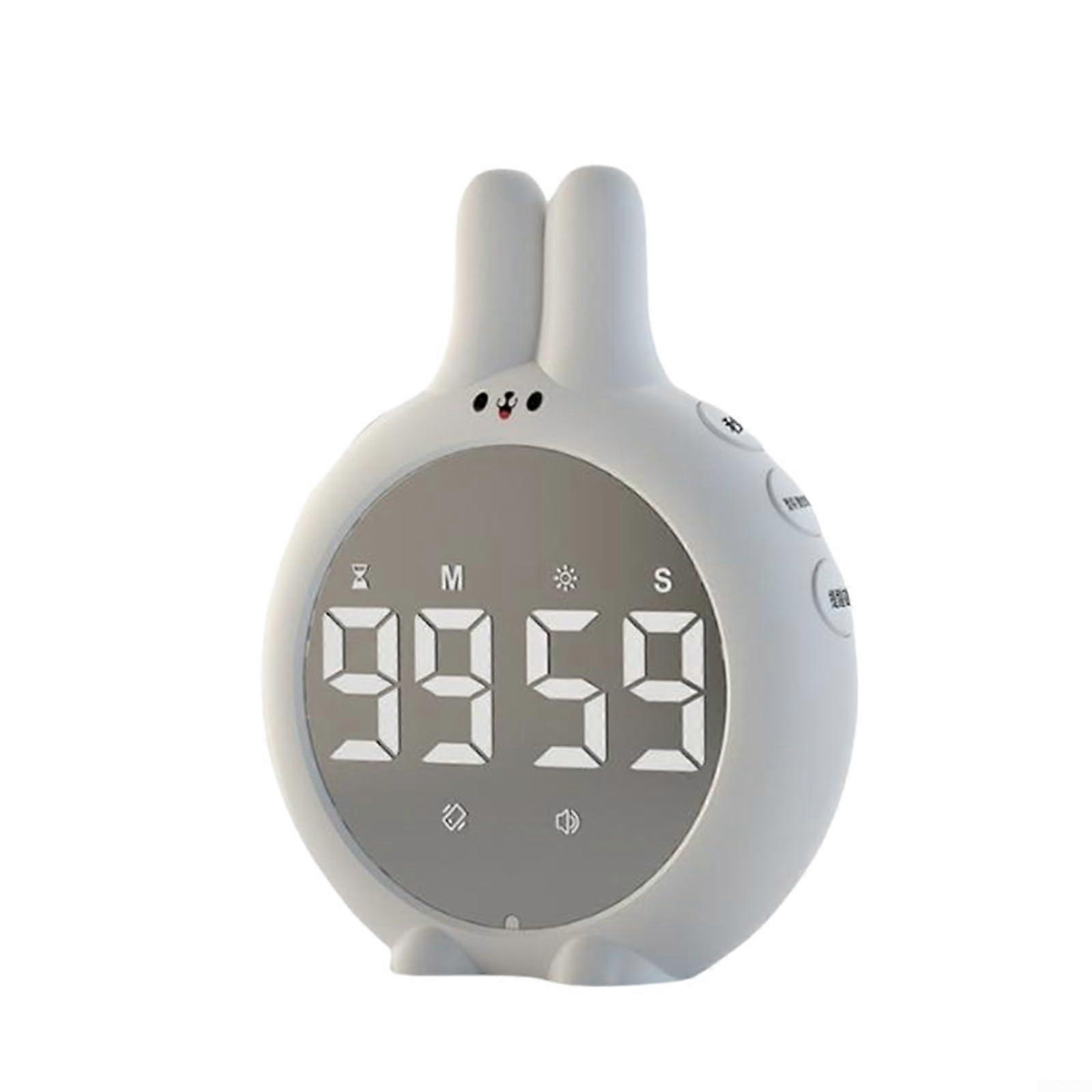 Pedagogical Time Management Clock, Rabbit Shape, Countdown Timer, Teaching Tool, Plastic (White)