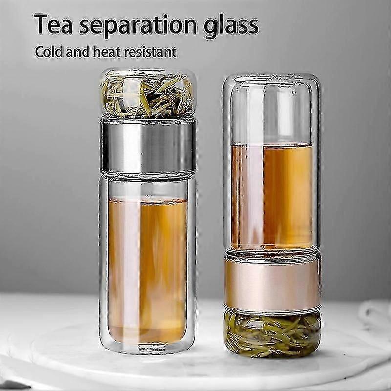 Tea Water Bottle High Borosilicate Glass Double Layer Tea Water Cup Infuser Tumbler Drinkware Water