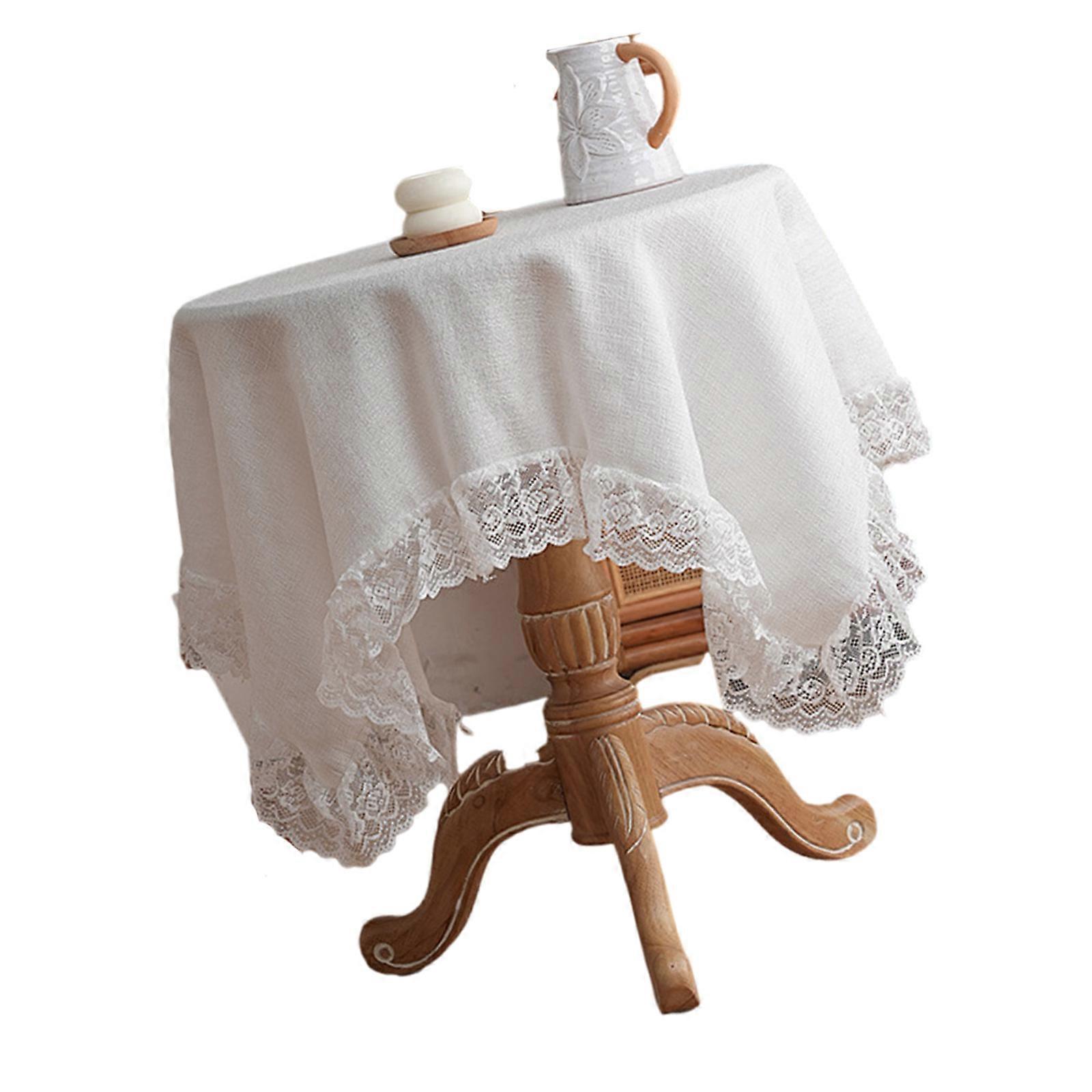 Pratik Dantel Kenarlı Masa Örtüsü, Sağlam Polyester Malzeme, Kolay Temizlenebilir, Yemek Etkinlikleri İçin Dekoratif Örtü, Çok Renkli