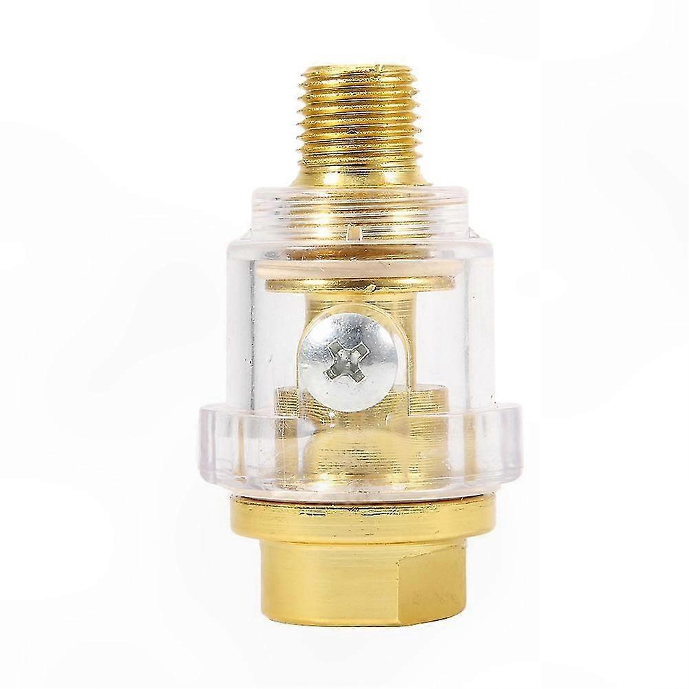 1/4" NPT Inline Mini Oiler Lubricator for Pneumatic Tools, Gold Copper Finish
