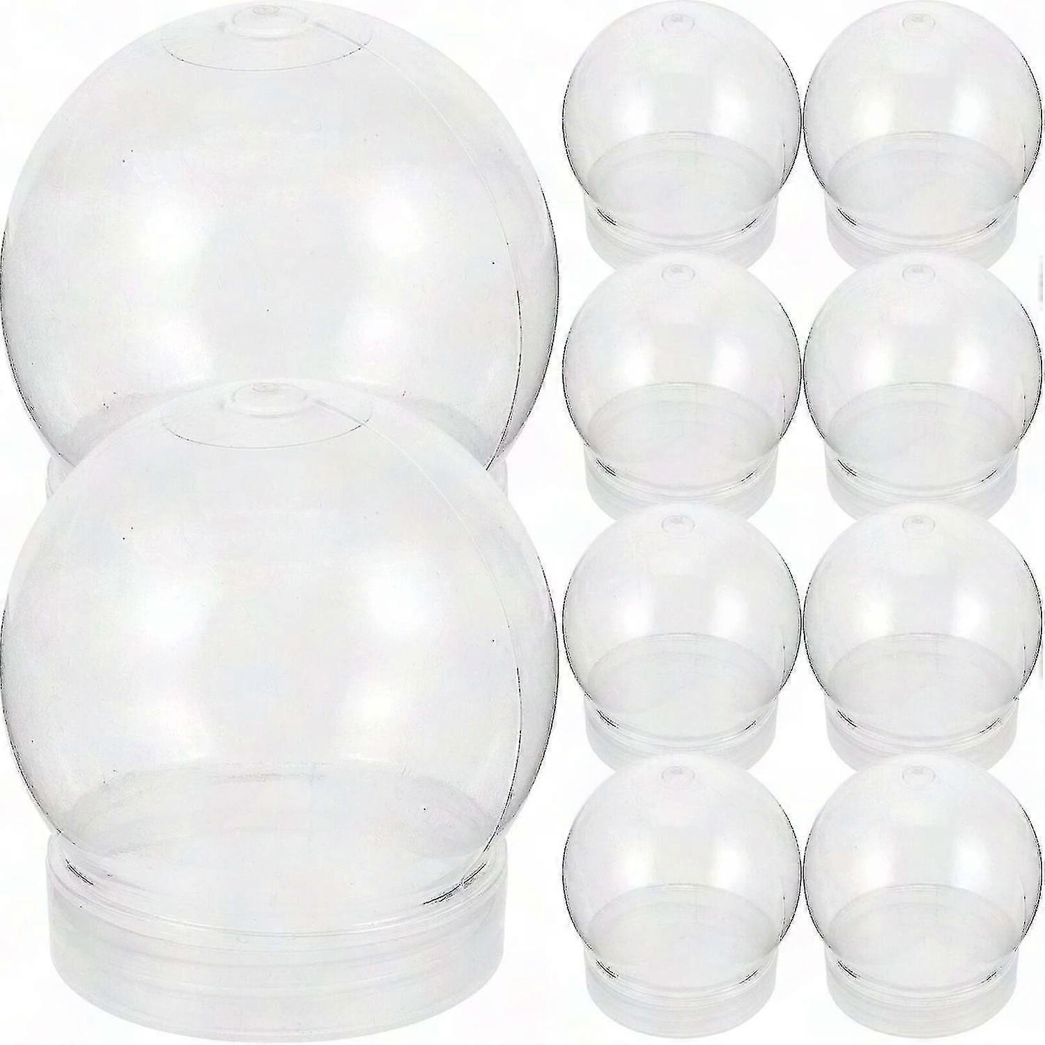 10pcs Clear Empty Snow Globes with Screw Off Cap for DIY Craft Making