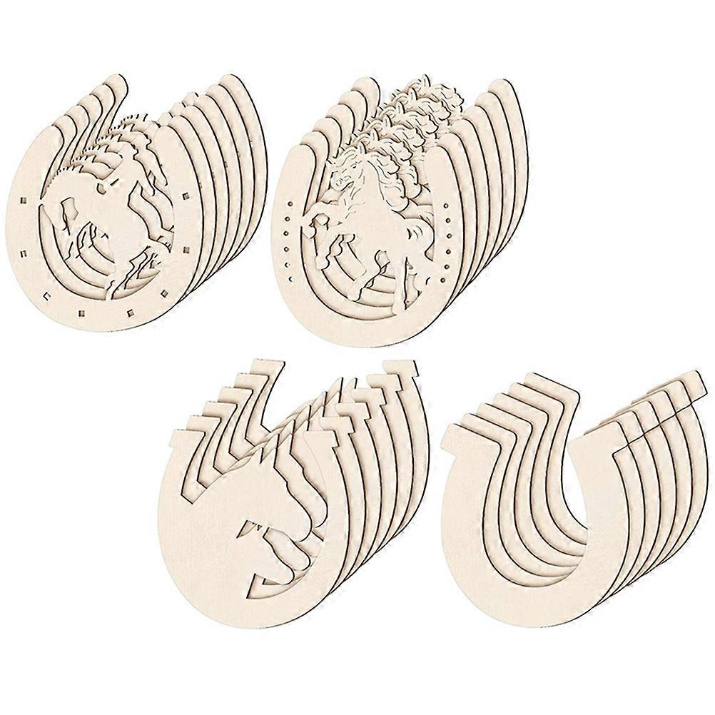 Wooden Pendants for Decoration Lightweight Portable Craft Keychains in Light Yellow 48 Pieces
