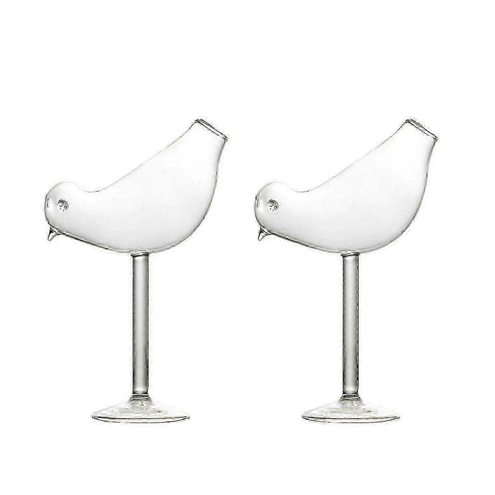 새 모양의 유리 와인 컵 위스키 안경 마시는 투명 칵테일 유리 1/2pcs