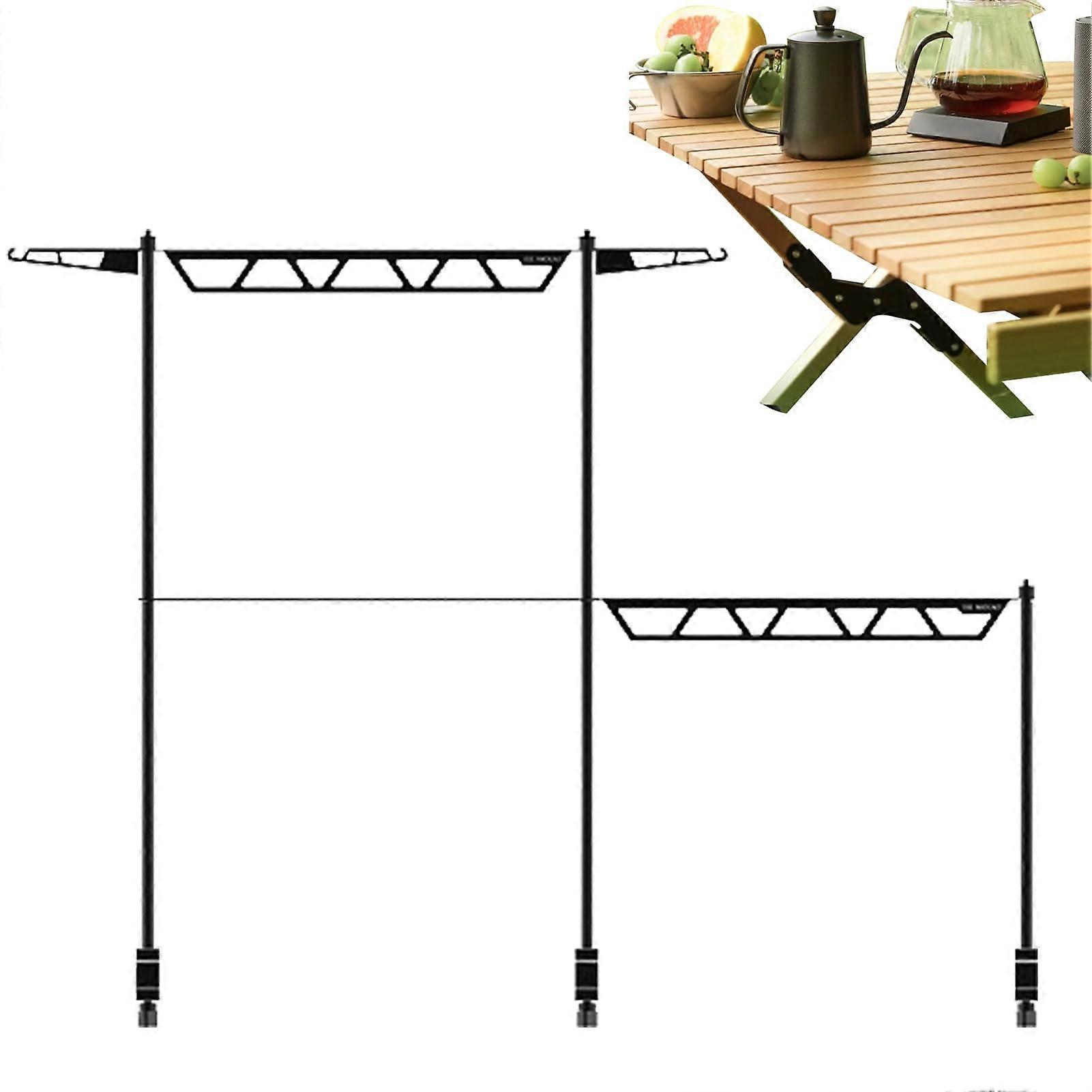 Tabletop Cookware Storage Rack, 8.11x3.94 Inches Multi-Function Camping Kitchenware Holder, Portable Pot Hanger for Outdoor Use