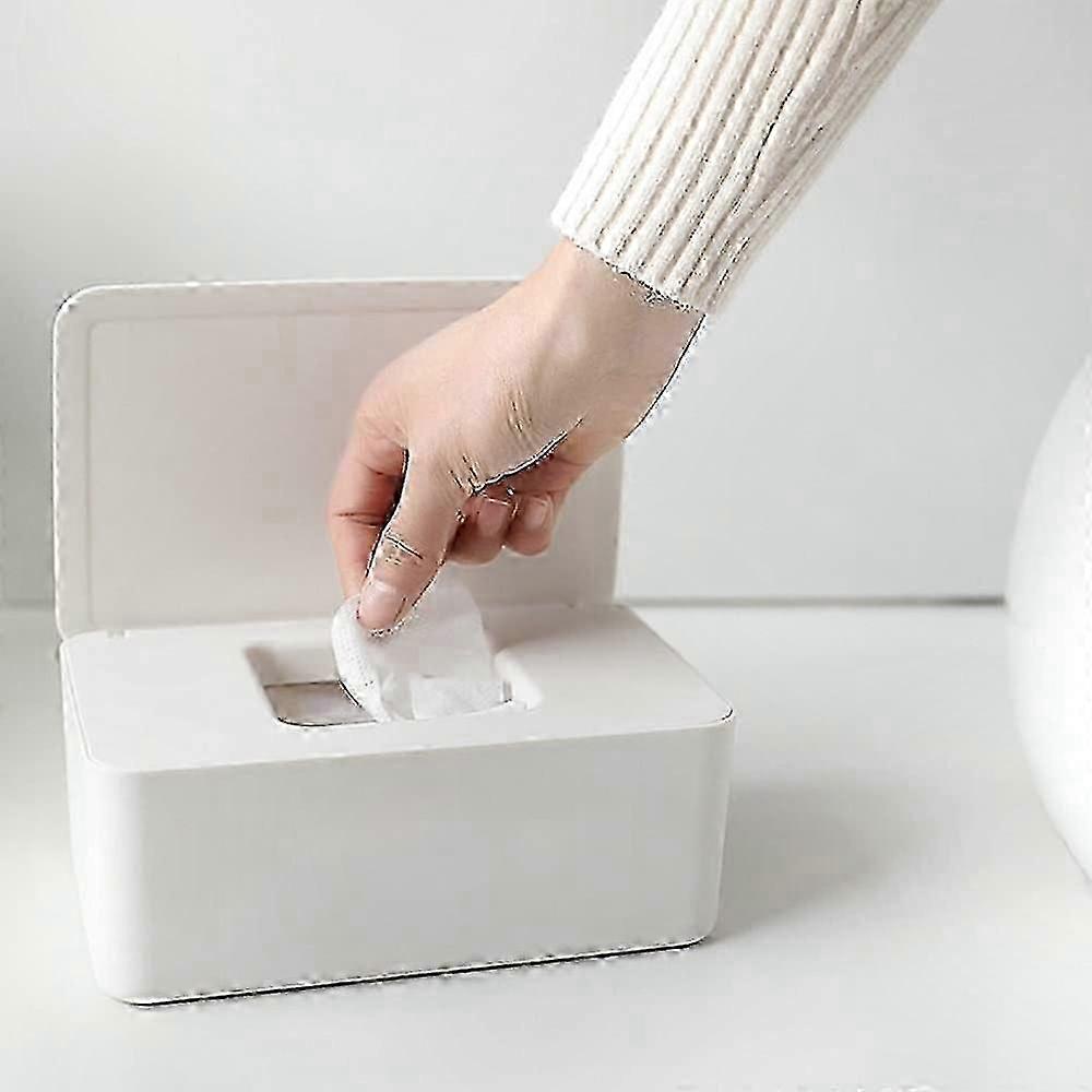 Dustproof Storage Box for Wet Wipes, Tissue Dispenser Holder with Lid for Organizing and Protecting Wipes