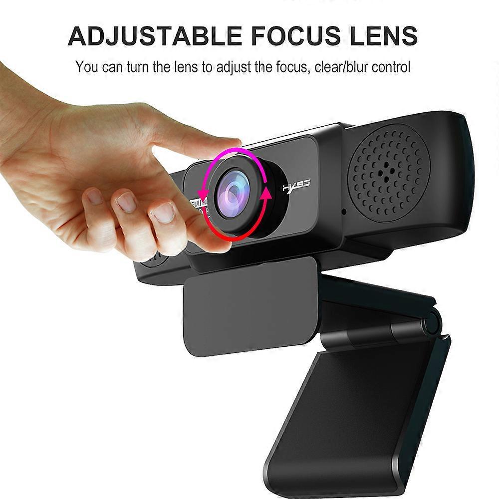 HXSJ S5 1080P Computer Camera Built-in 8m Sound-absorbing Microphone Web Camera with Adjustable Degrees for Laptop Desktop TV Box