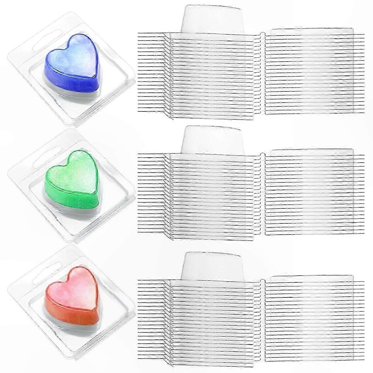 150 Pack Clear Plastic Wax Melt Containers, Single Square Clamshell Mold for Wax Melts, Empty Storage for Wax Crafting Project Supplies