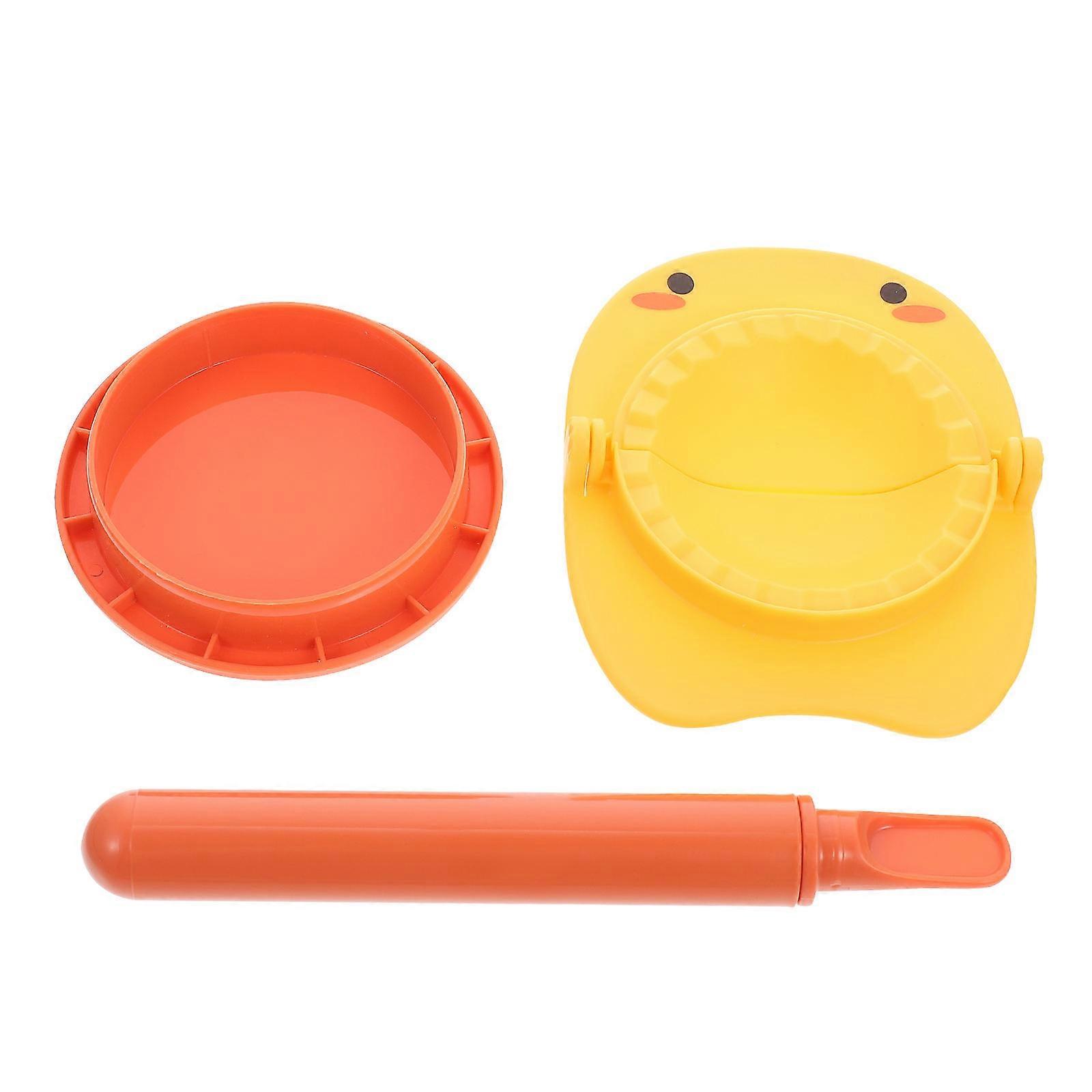 Dumpling Maker Mold Dumplings Making Tools Home Use Yellow Plastic Automatic Edges 1 Set