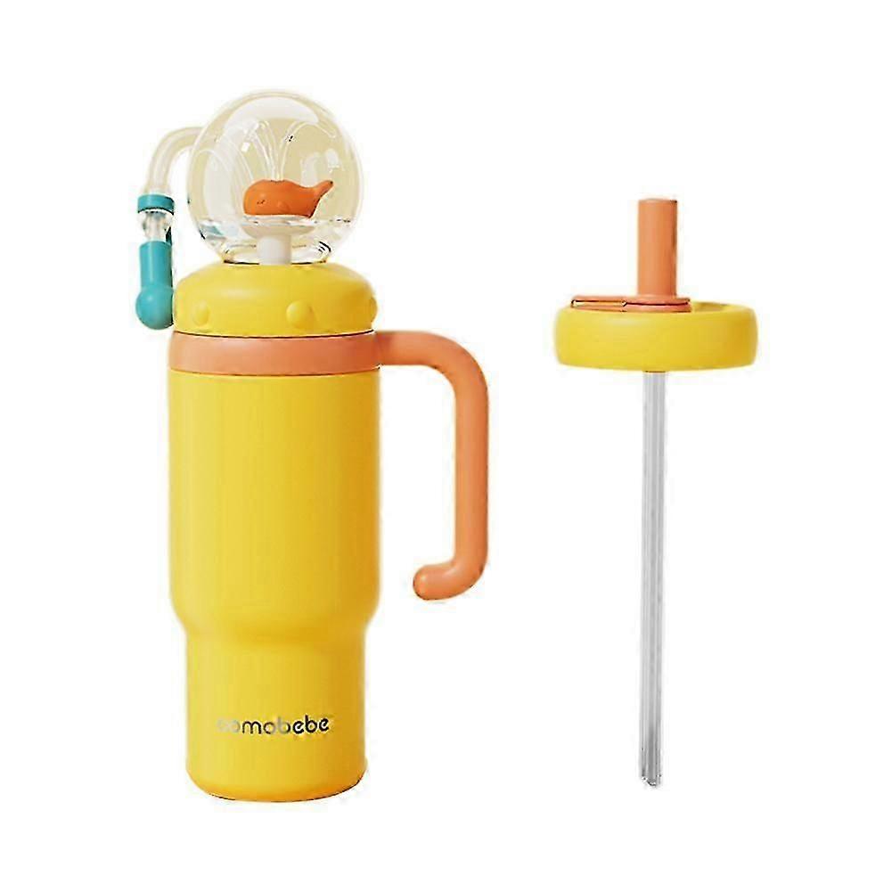 Rustfrit stål hvalfontænetumbler med håndtag og to låg