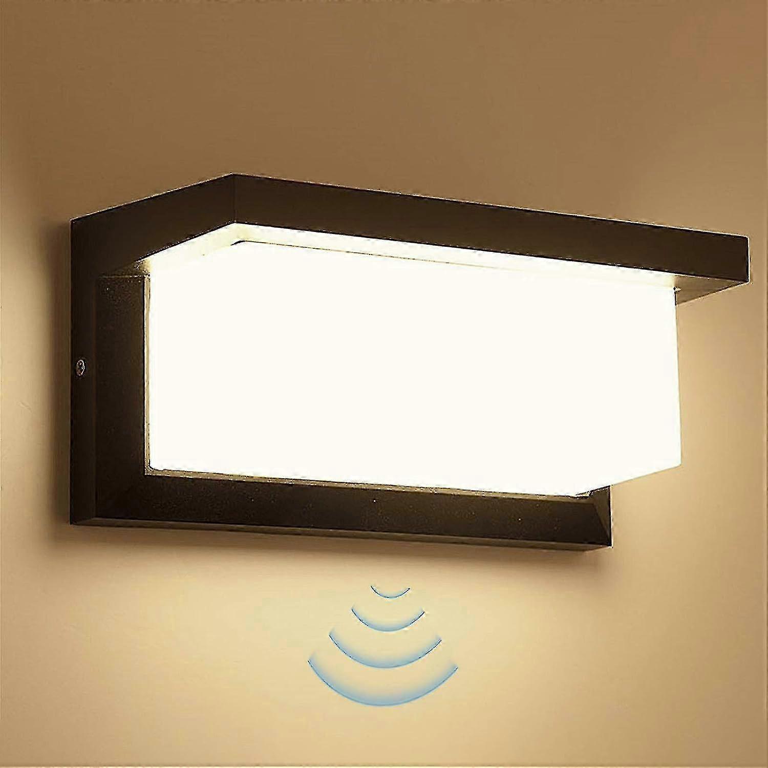 18w Led Wall Sconce Outdoor Lamp With Motion Sensor Modern Aluminum Light Fixture Ip65 Waterproof Light Decorative Lighting For Garden Pathway Hallwa